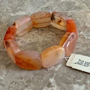 NWT 21st & Stone Carnelian Stretch Bracelet